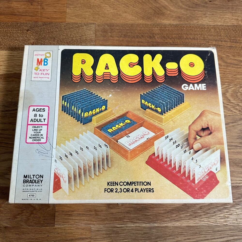 RACK-O Card Game 1978 Vintage Milton Bradley Complete Adult Competition USA
